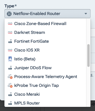 Kentik supports flow data export from a huge variety of devices.