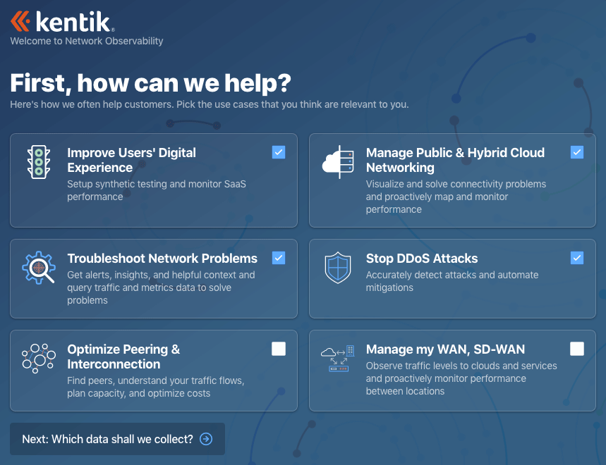 Tell us your priorities for network observability with Kentik.